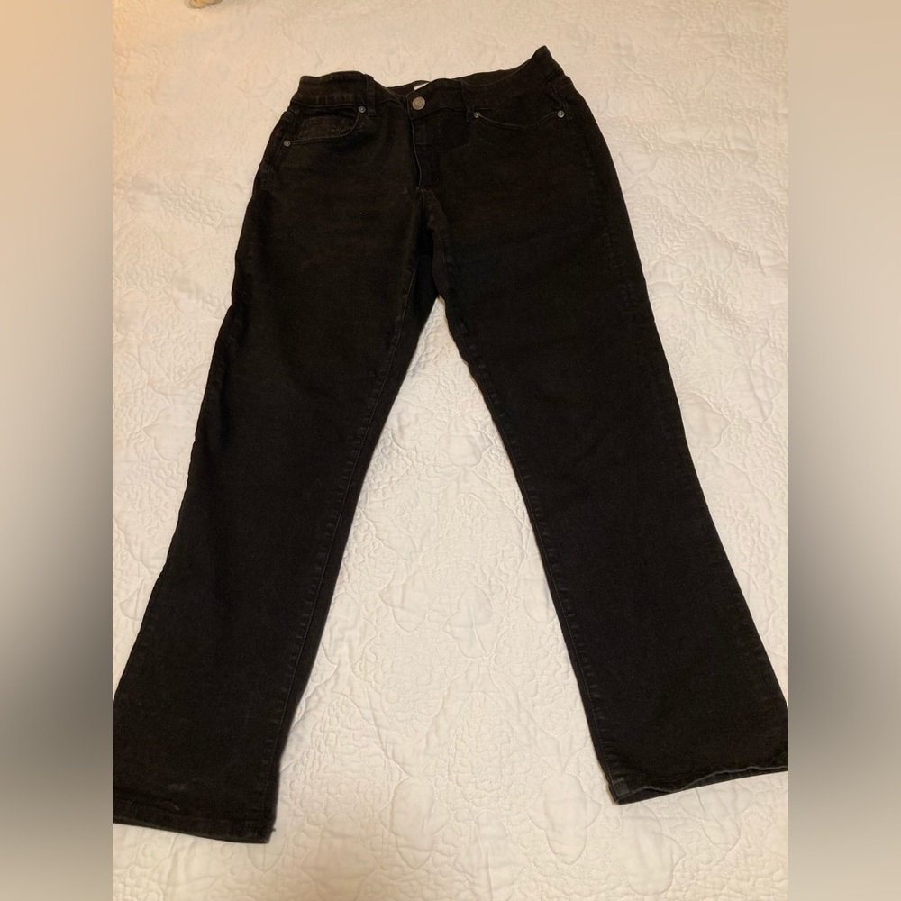 Loft curvy fit straight black jeans